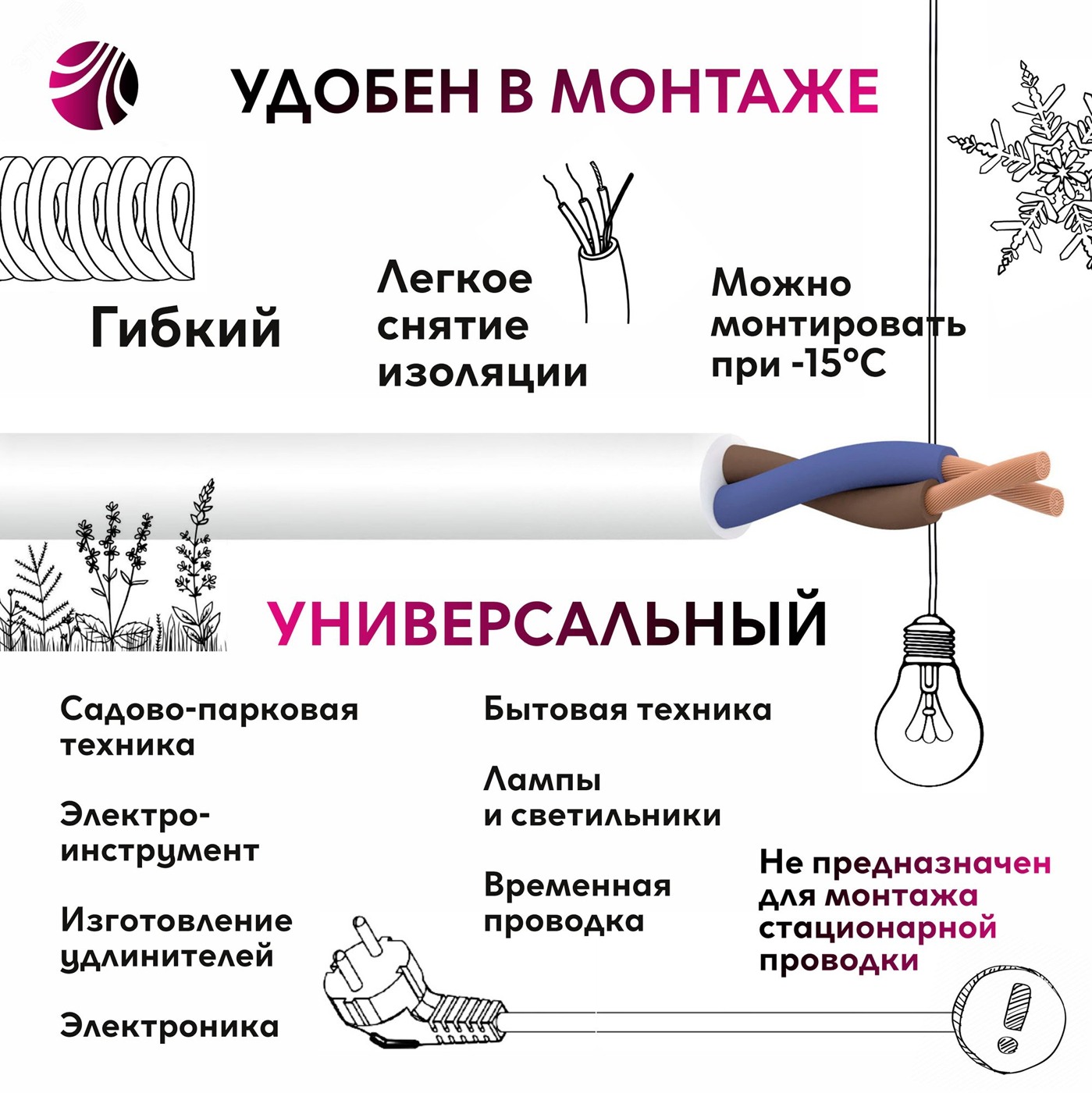 Провод ПВС 2х2.5 ТРТС